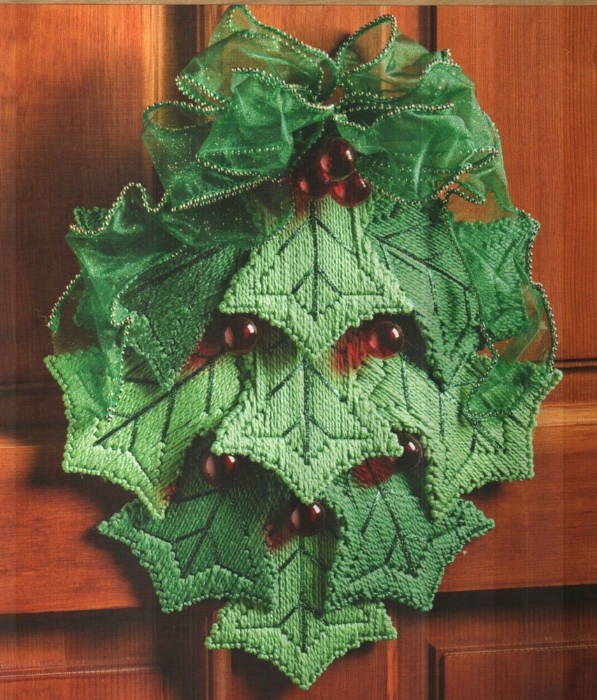 HOLLY LEAF SWAG CHRISTMAS PLASTIC CANVAS PATTERN INSTRUCTIONS