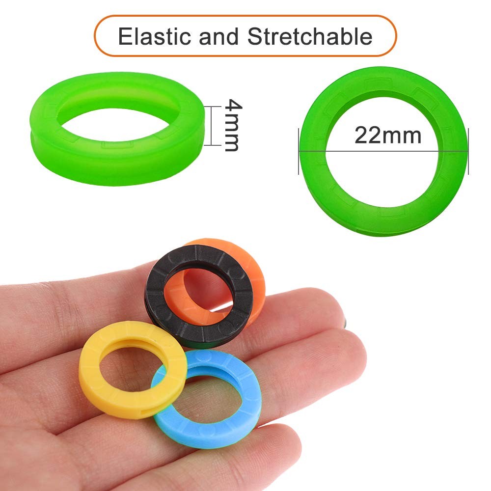 30pcs Silicone Key Caps, Plastic Key Identifier Coding Rings - Assorted Colors