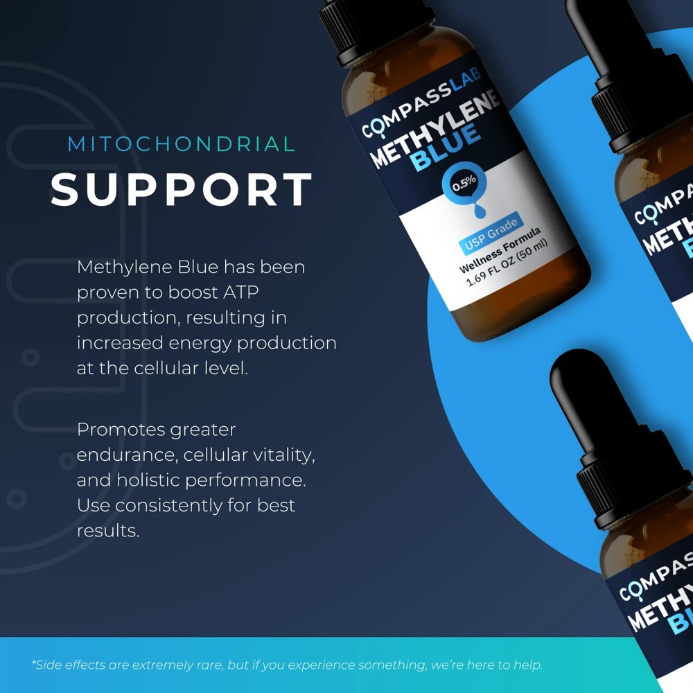 MB 0.5% Solution, 50 mL – Glass Bottle – Compass Laboratory