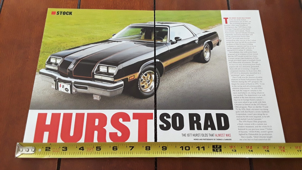 1977 HURST OLDS PROPOSAL CONCEPT OLDSMOBILE  ORIGINAL 2019 ARTICLE