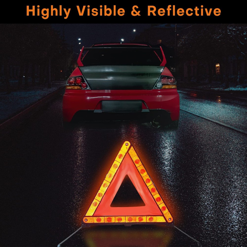 Warning Triangles Safety Triangle Emergency Kit Foldable Reflective Triangles...