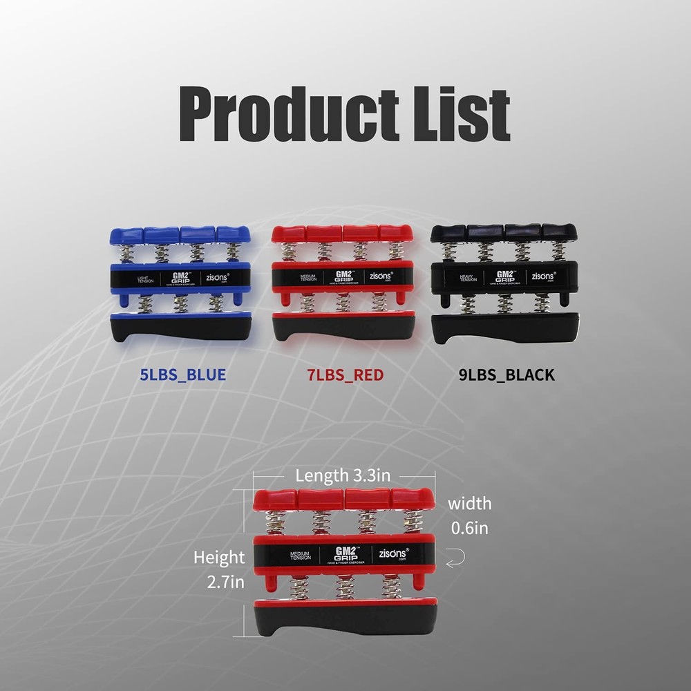 GM2 Grip Exerciser, Hand Finger Exerciser. Black (9lb per