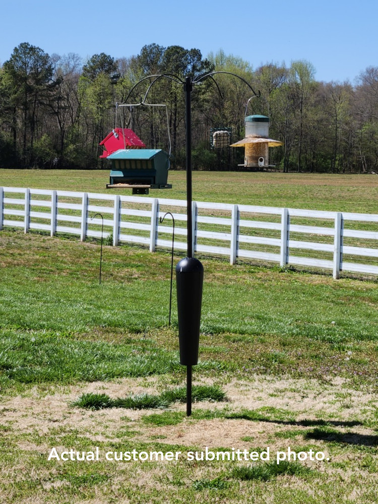 Squirrel Stopper Sequoia Squirrel Proof Bird Feeder Pole System with 4 Hanging