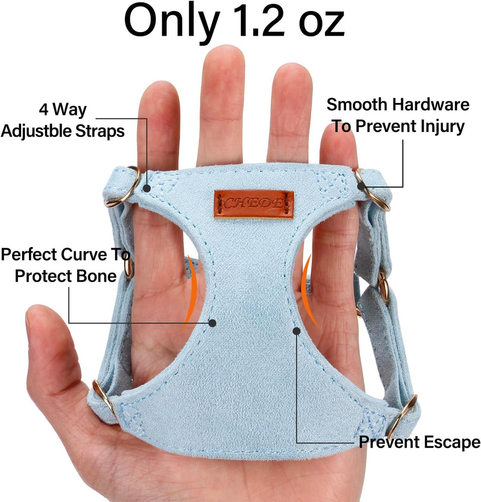 No Pull Dog Harness- Lightweight, Soft, Adjustable Small Harness Collar and Leas