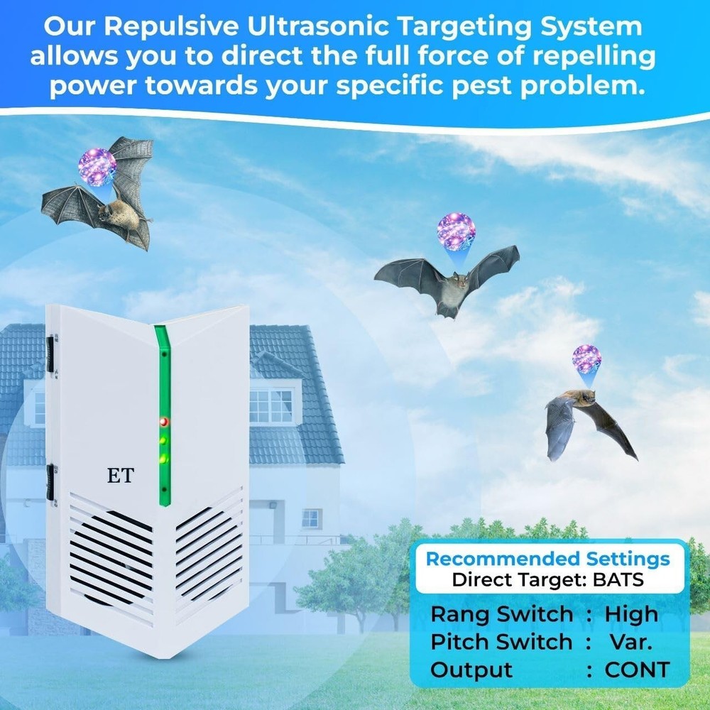 Ultrasonic Pest Control Repeller - Covers 5000 sq. ft. Safely & Effectively