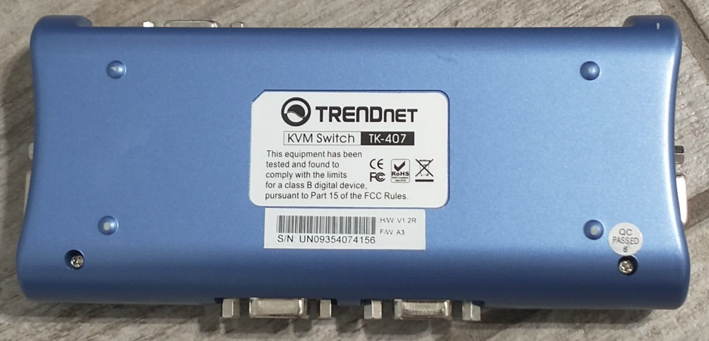 Trendnet 4-Port USB KVM Switch P/N TK-407