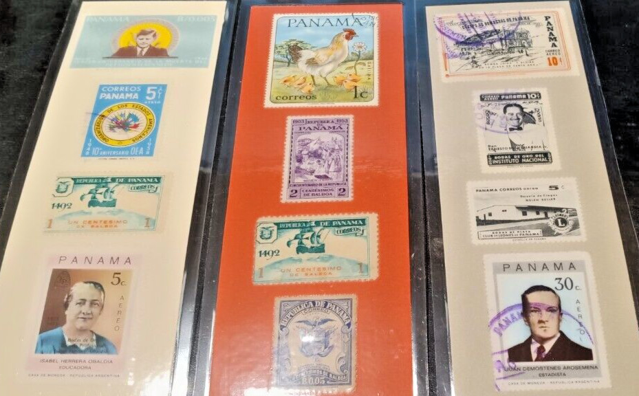 3 BOOKMARKS ~ PANAMA ~ Laminated POSTAGE STAMPS~DAVID