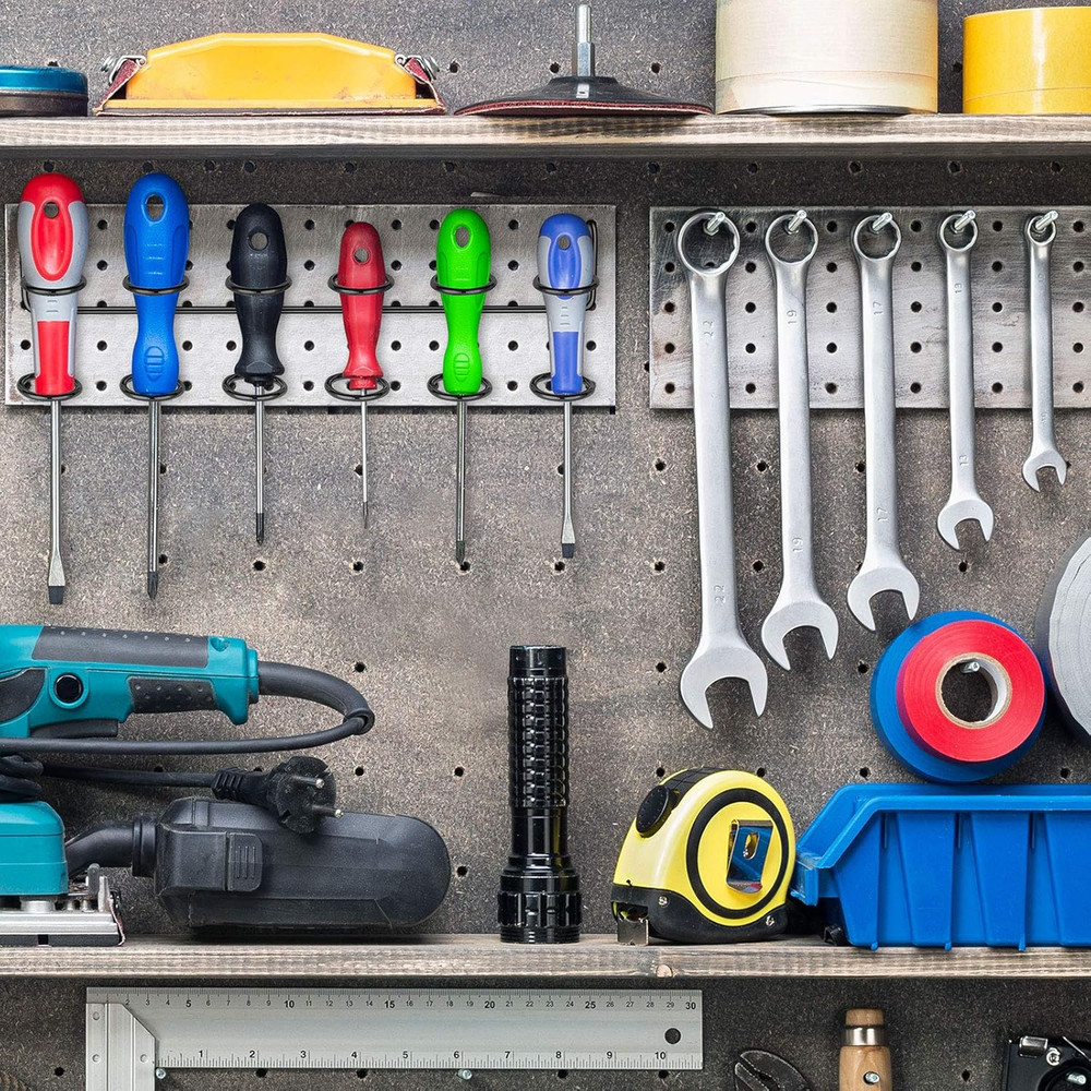 4 Pieces Pegboard Screwdriver Holders Peg Board Organizer Accessories Multi Ring