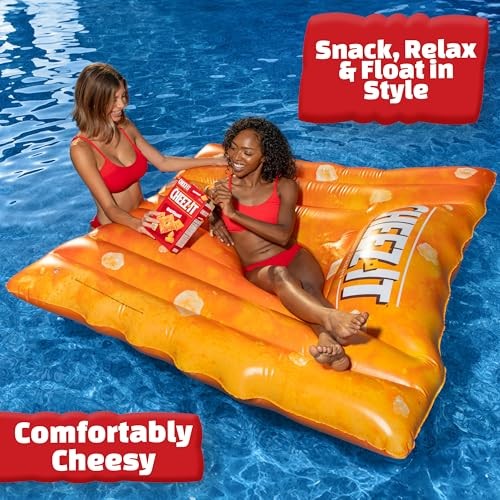 Giant Cheez-It Pool Float – Extra Large Inflatable Snack Shaped Floatie for