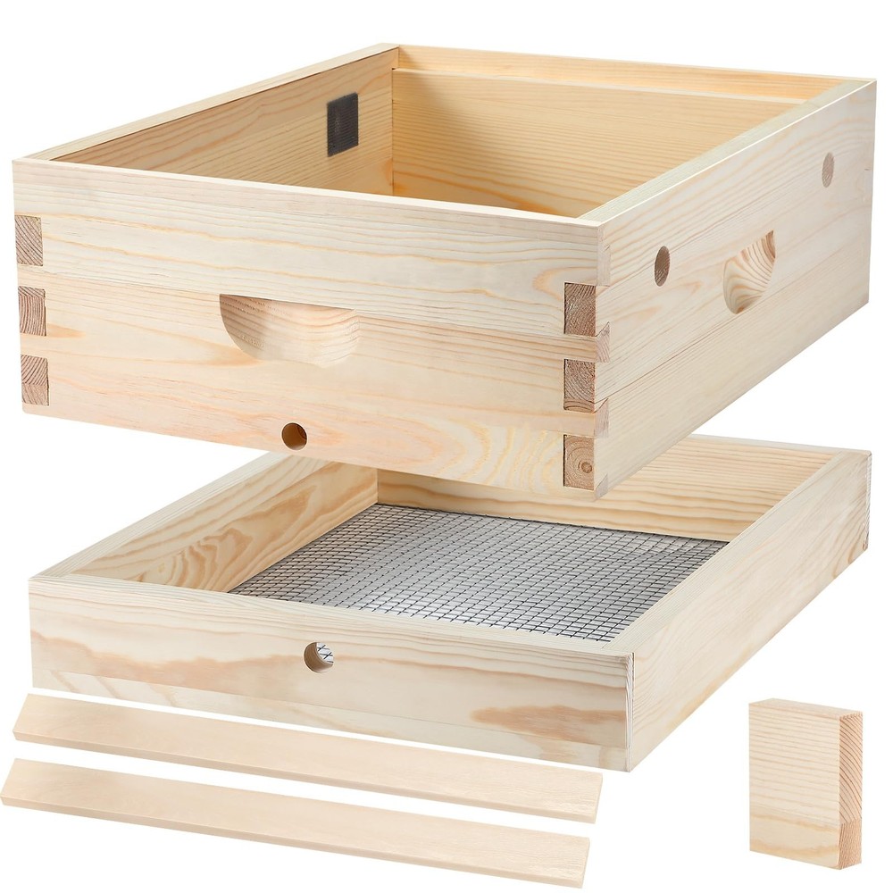 Thyle 10 Frame Beehive Candy Board and Quilt Box Combo Set, Assembled Bee Can...