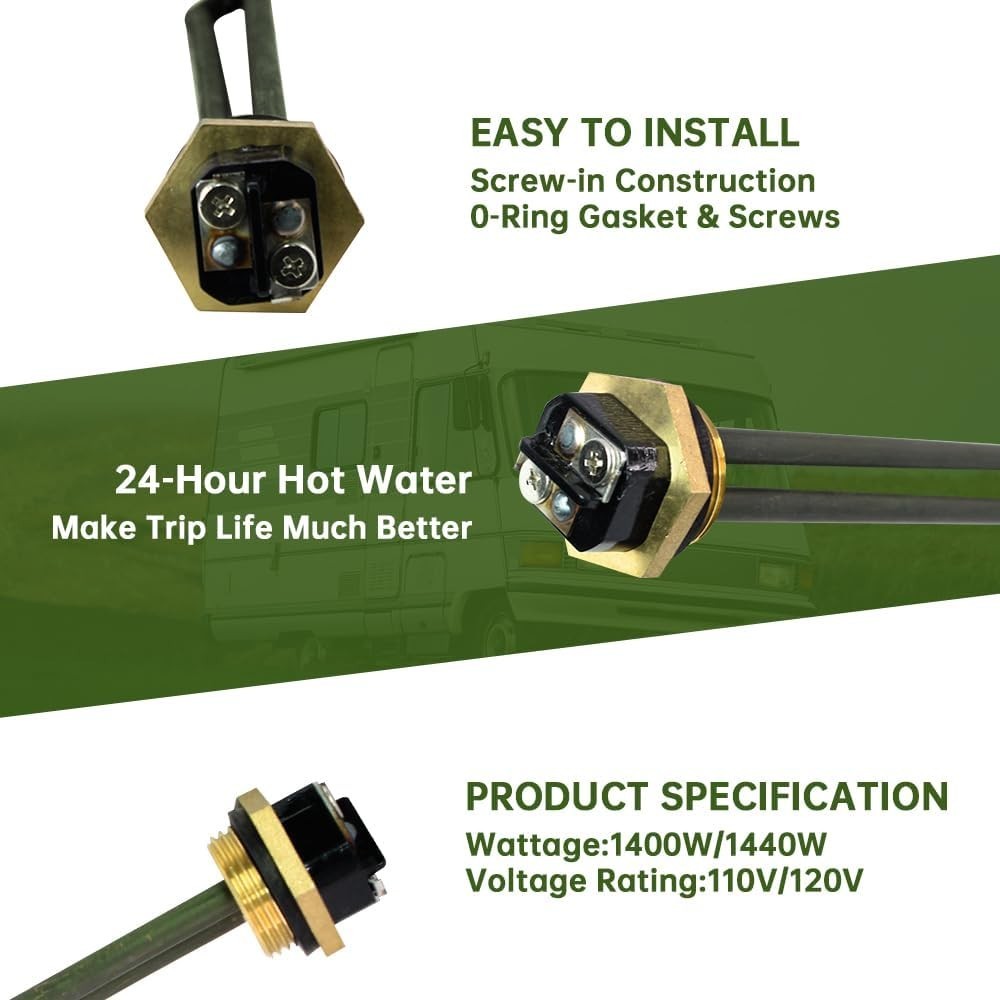 520900 92249 91160 92097 Water Heater Element Kit 1440W 120V Compatible with Atw