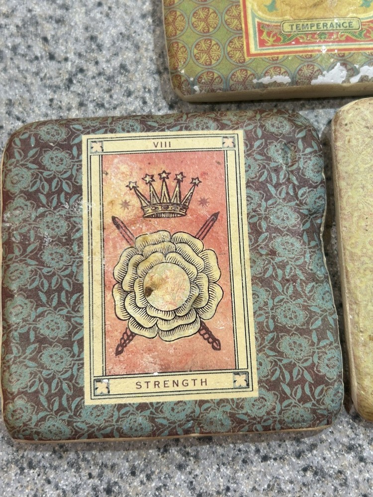 Tarot Coasters STRENGTH LOVERS TEMPERANCE Astrology Phoenix Creative Co