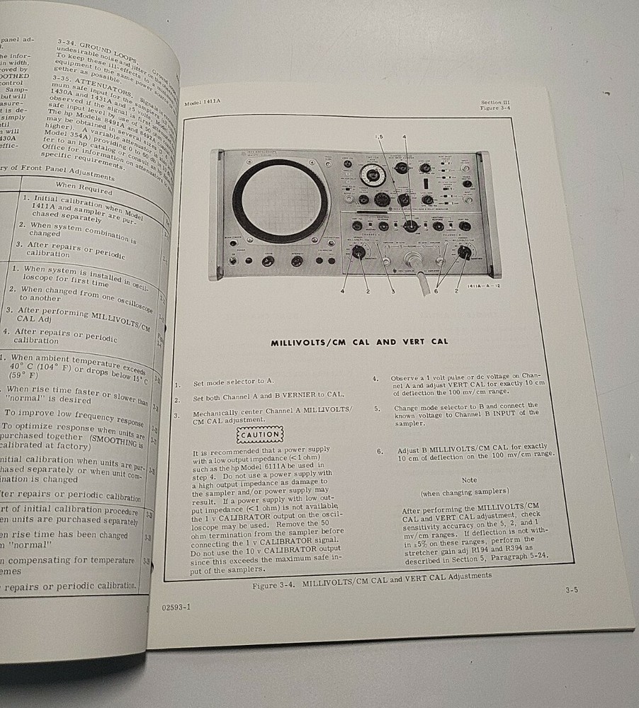 HP 1411A Sampling Vertical Amplifier ~ Operating & Service Manual