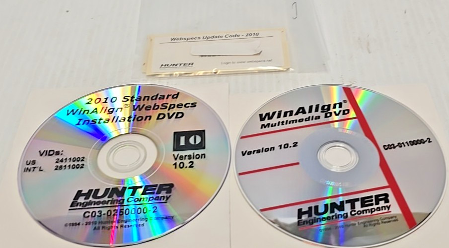 Hunter Engineering Version 10.2 WinAlign Alignment Installation Software 2010