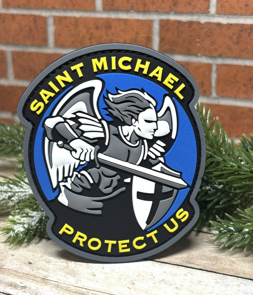 PVC Tactical Morale Patch -  Saint Michael Patch - Military Gun Archangel Patch