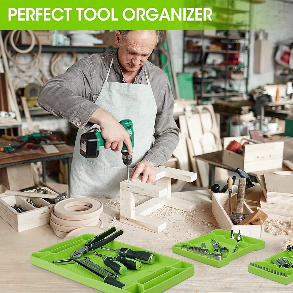 DURATECH 3-pack Flexible Tool Tray Silicone Tool Holder for Mechanics Storage