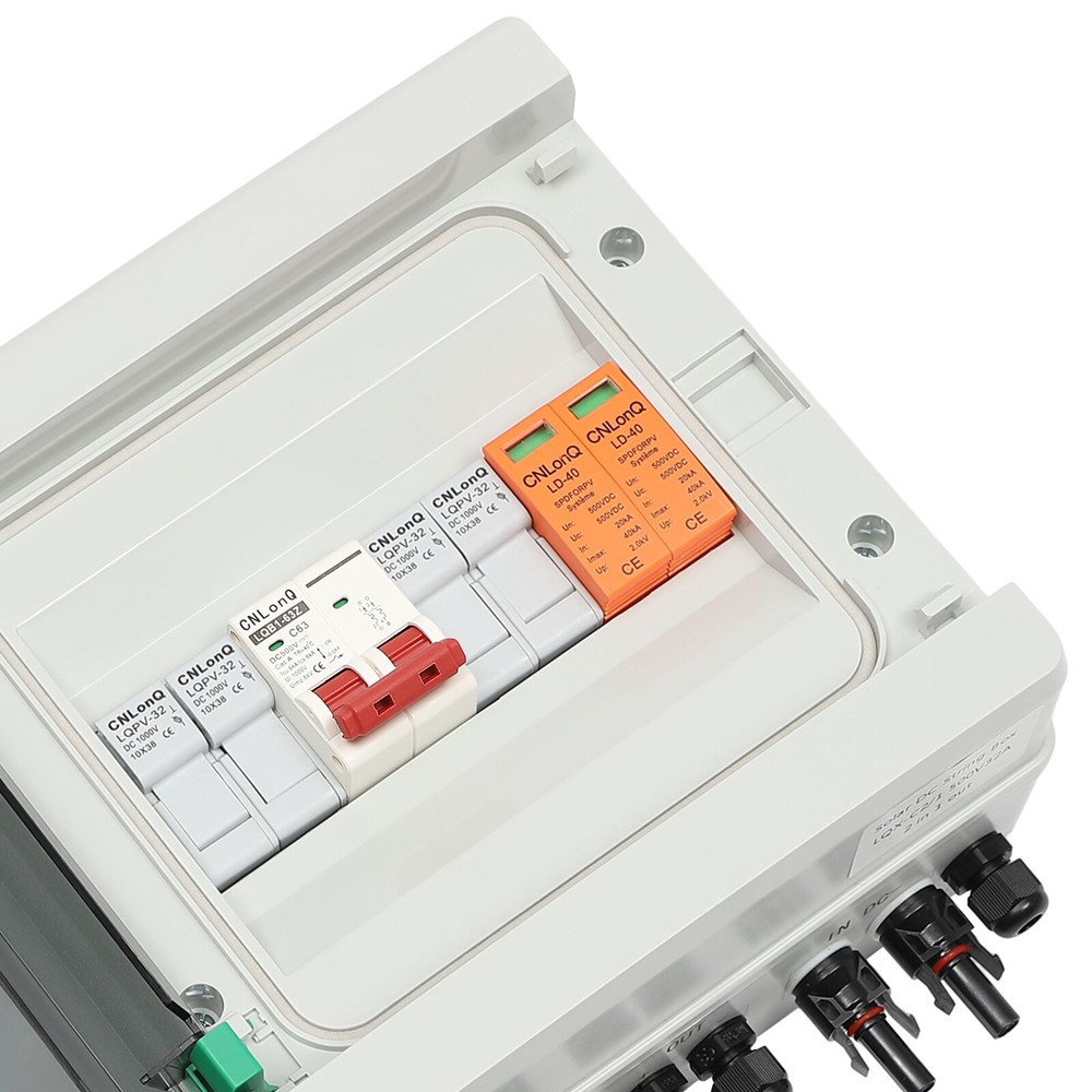 DC 500V/1000V Solar PV Combiner Box 2 Strings Circuit Breaker for Solar Panel