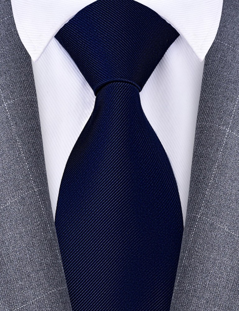 Branduce Navy Blue Tie for Men Wedding Business Solid Silk general,