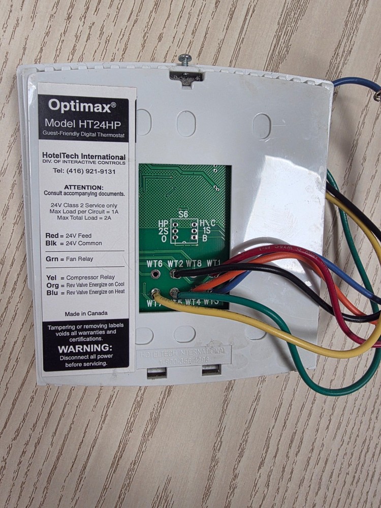 HotelTech Optimax Digital Thermostat. Model: HT24HP