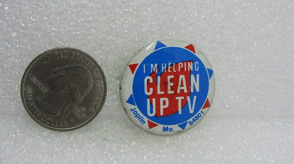 I'm Helping Clean Up TV Button Pin