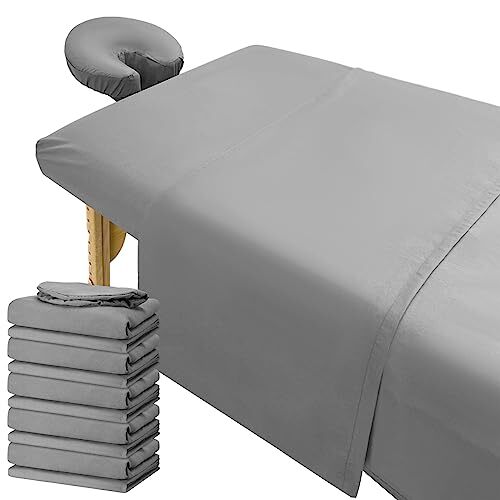 6 Set Microfiber Massage Table Sheet Set 3 Piece Spa Bed Sheets Set Grey