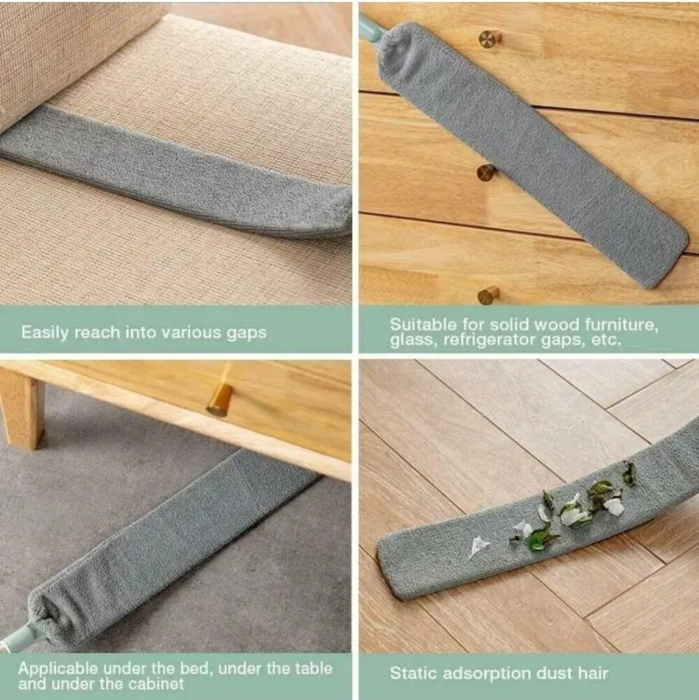 DUST CAPTURE THIN DUSTER BROOM TELESCOPIC HANDLE MOP FOLDING CLOTH