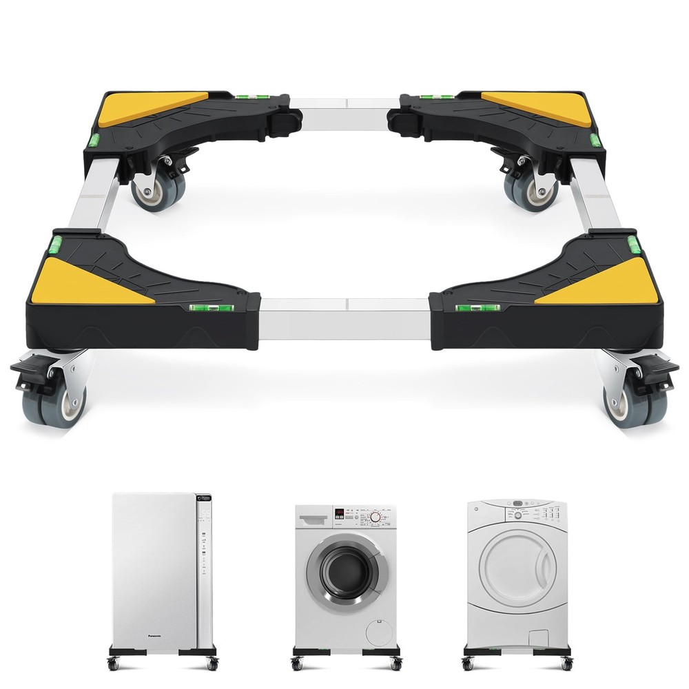Mobile Roller with Locking Wheels, Adjustable Dolly for Washer, Fridge, Dryer
