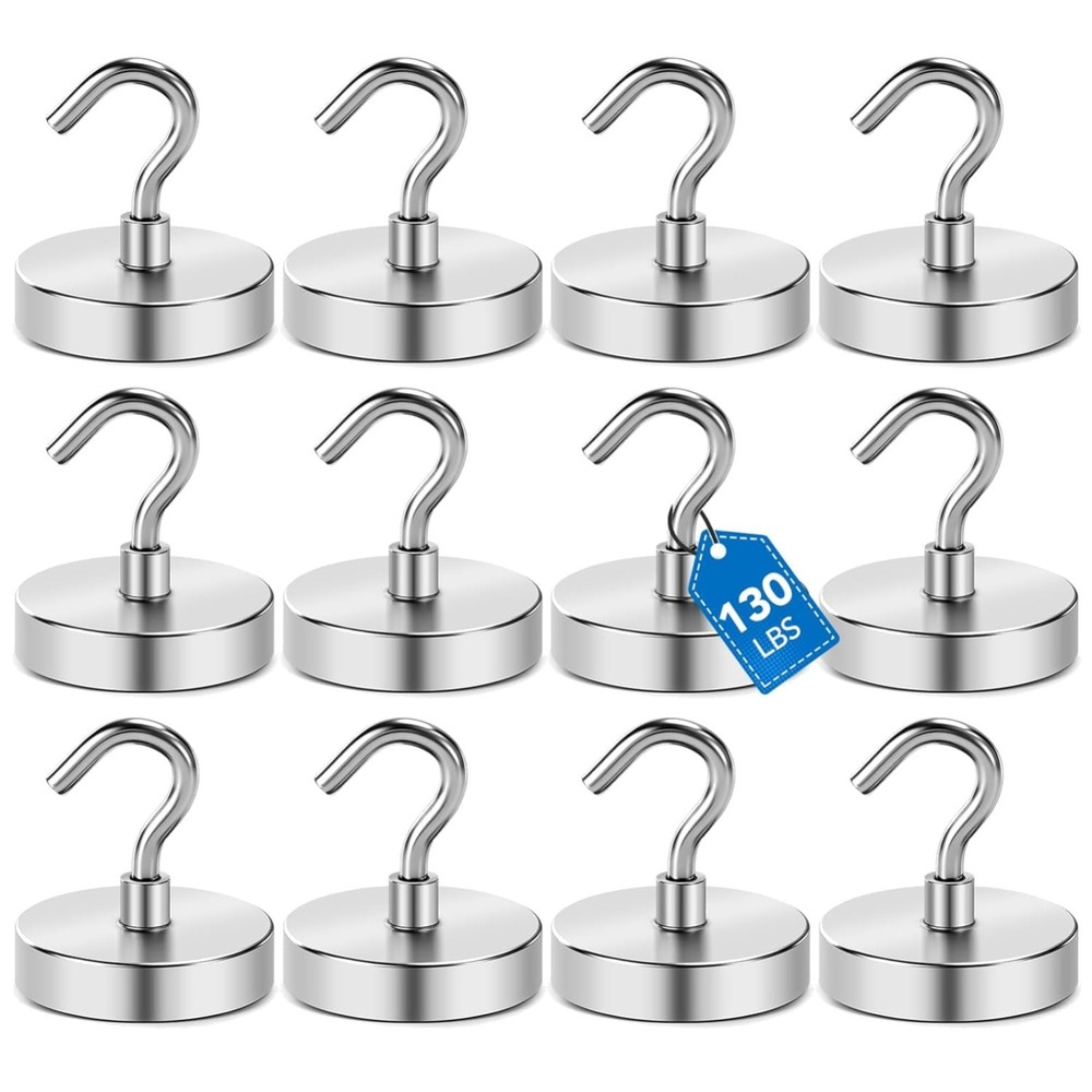 Heavy Duty Magnet Hooks for Refrigerator - 130lbs Capacity