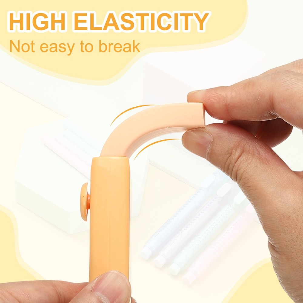 4 Pack Erasers, Pencil Erasers Large Eraser Push Pull Cute Soft, Orange
