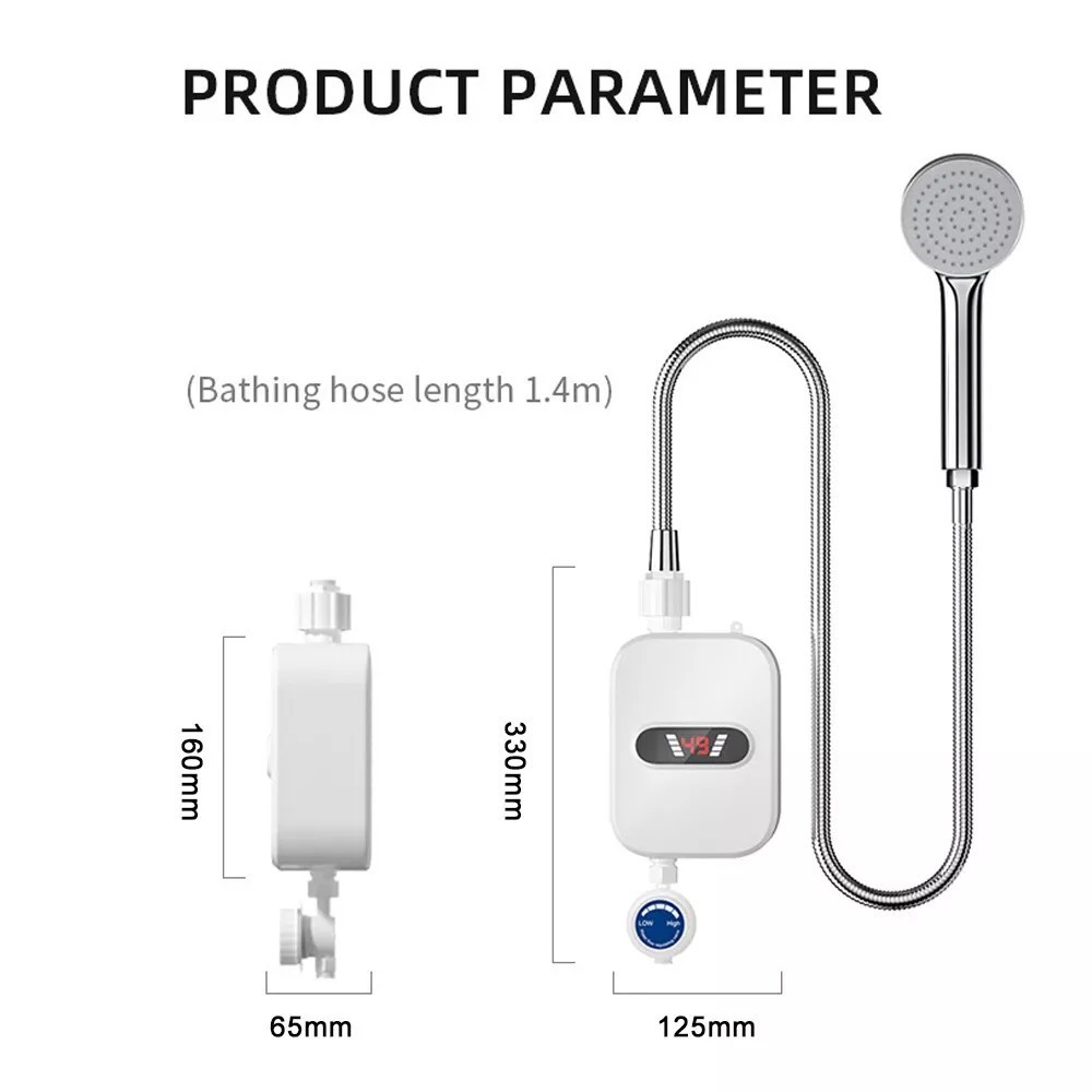 3500W Tankless Hot Water Heater Shower Electric Instant Heater Bathroom US