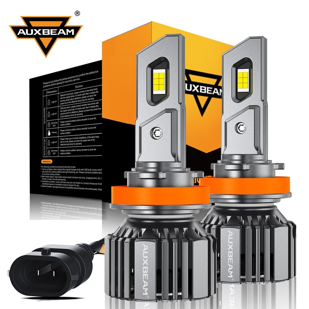 AUXBEAM H11 CSP LED Headlight Bulb White Low Beam Kit 28000LM Super Bright White