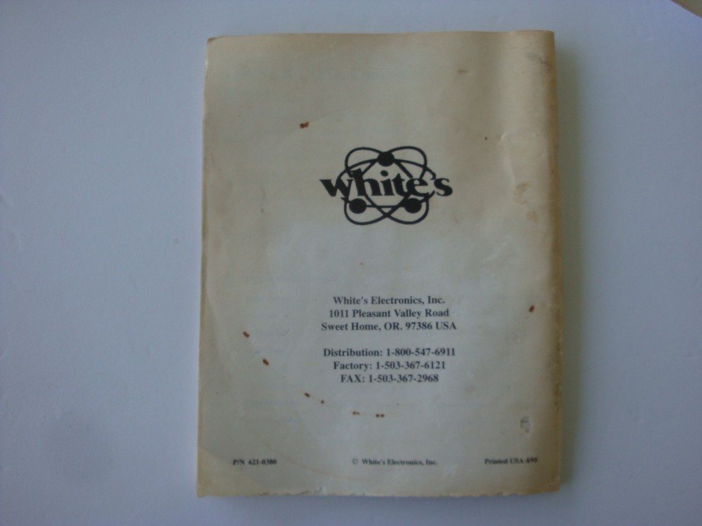 ORIGINAL White's Spectrum XLT Metal Detector Manual Engineering Report & Update