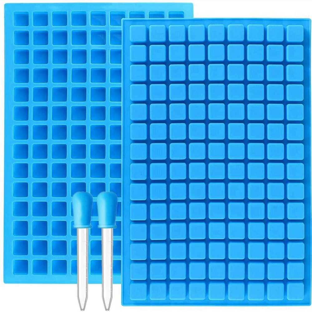 2 Pack Square Silicone Candy Molds for Gummy Chocolate Ice