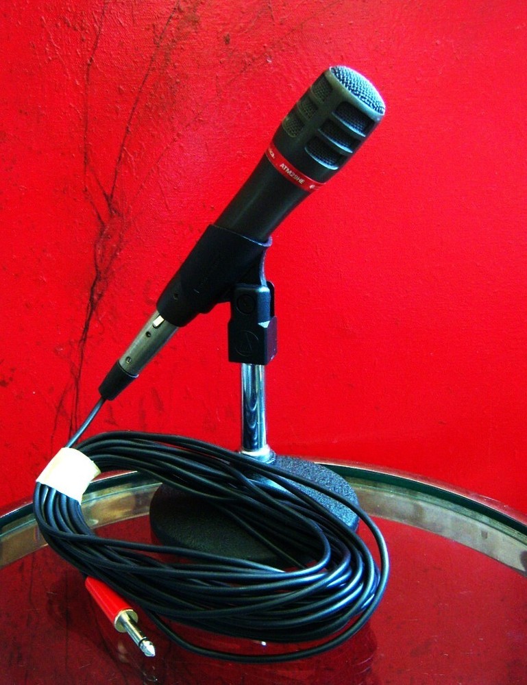 Vintage 1990's Audio Technica ATM29HE dynamic hyper cardioid microphone w extras