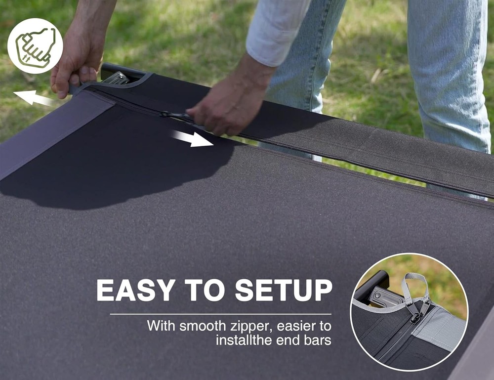 EVER ADVANCED Extra Wide Camping Cot, Support to 550 lbs, Black