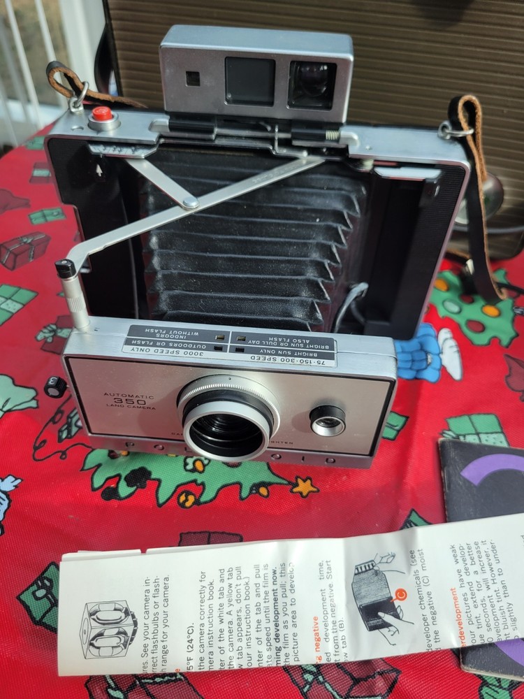 Vintage Polaroid 350 Camera Model and case
