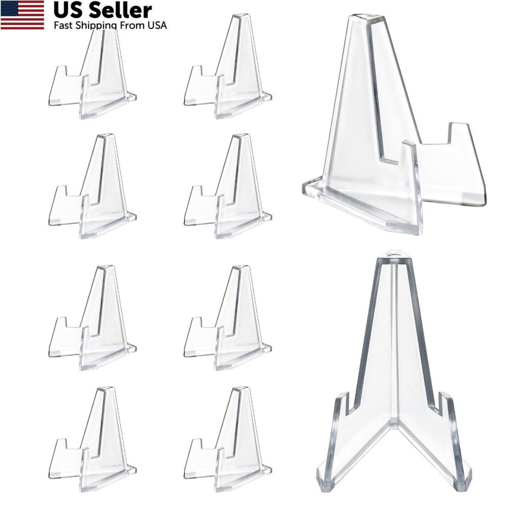 HillSpring 10 Pack 2.2 Inch Clear Small Easel Stand, Inches,