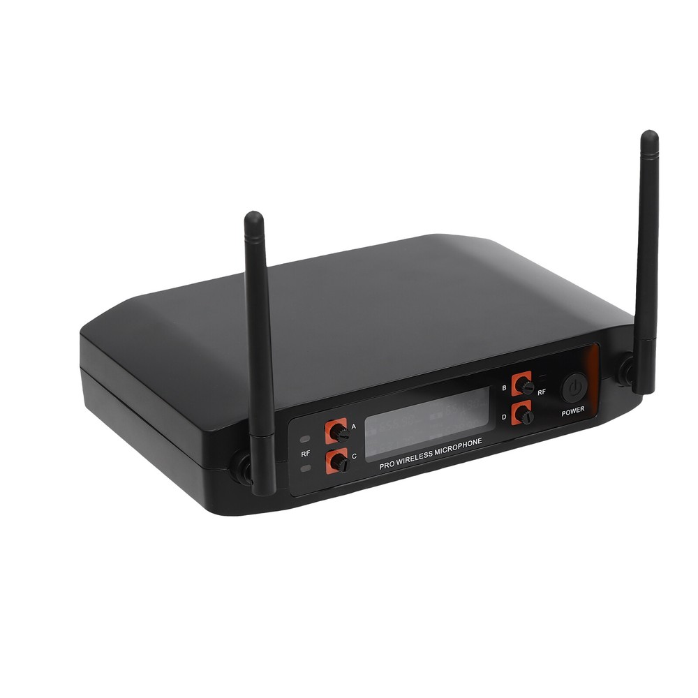 Wireless Microphone System Four Handheld Mics Set 65.62ft Practical Receiver