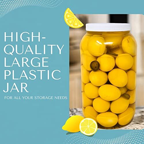 CLEARVIEW 1/2 Gallon Plastic Jar - 3 Pack | Containers 64 Ounce Jar, 3
