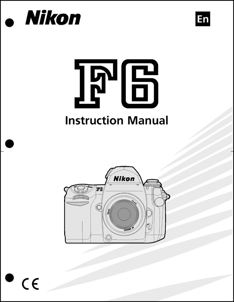 Nikon F6 User Manual Guide Instruction Operator Manual