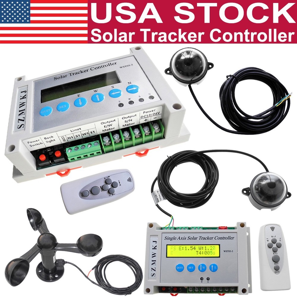 Auto-Tracking DC12V 24V Single/Dual Axis Solar Tracker Controller W/ Wind Sensor