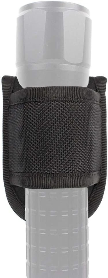 Open Top Compact Light Pouch for Duty Belt, D Cell Flashlight Black