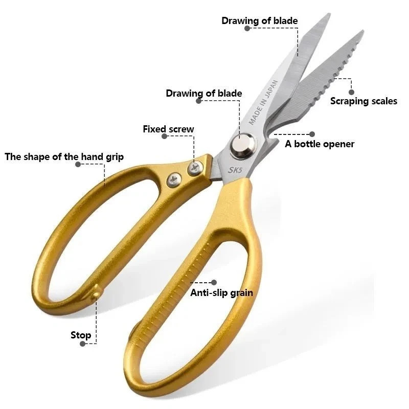 Kitchen Shears Multi-Function Kitchen Scissors Heavy Duty Stainless Steel Sharp