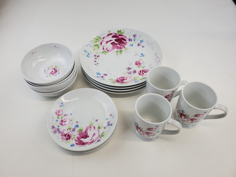 Everyday Gibson Dishes Pink Floral Pattern