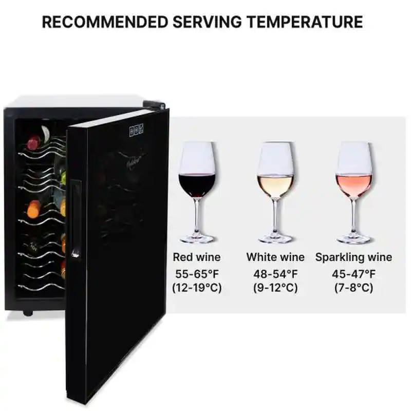 20-Bottle Wine Cooler Refrigerator 1.7 cu. ft. Single Zone Free Standing Counter
