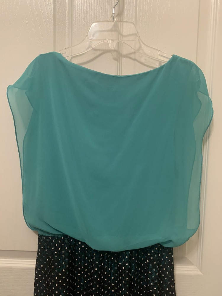 Speechless Juniors Size Medium Teal Polka Dot Dress