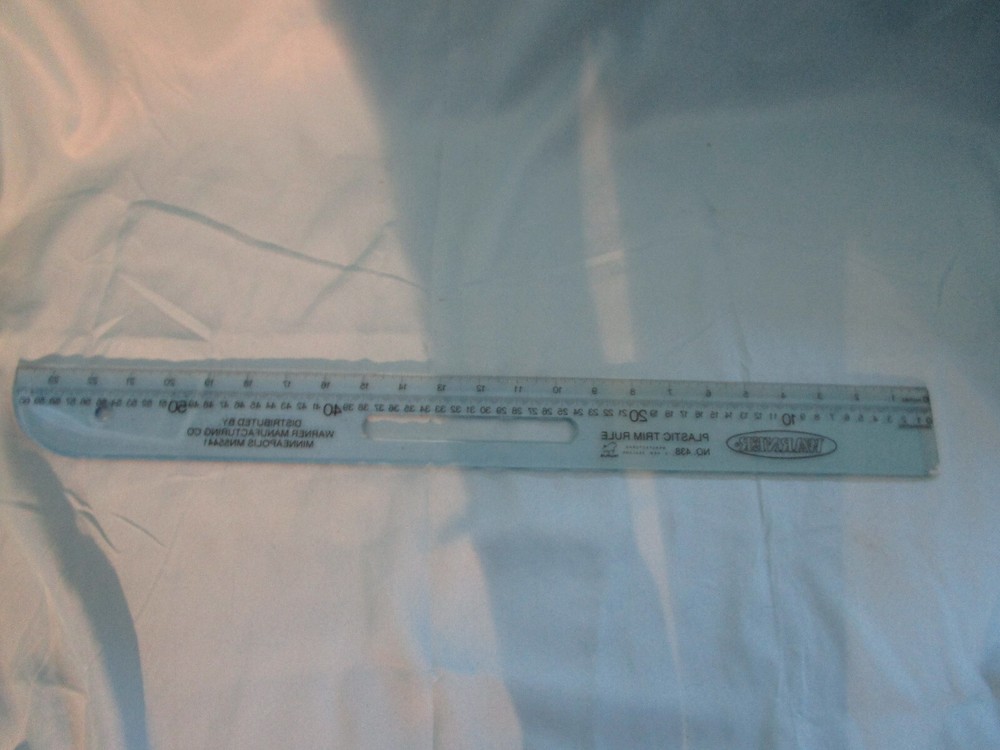 Vintage 24" Warner Plastic Trim Rule Sewing Ruler