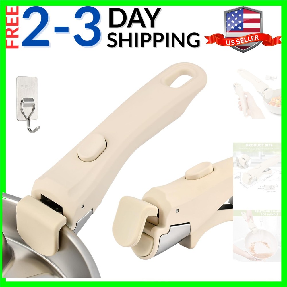 Detachable Pot Handle, Removable Replacement Handle for Pots and Pans, Univer...