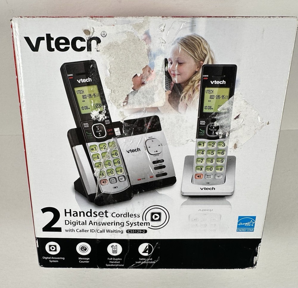 VTech 2 Handset Cordless Digital Answering System Caller ID/Call Waiting