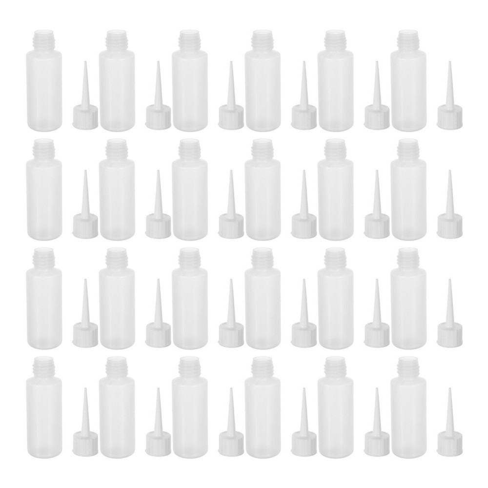 100 Pcs Sewing Agent Bottle Liquid Dropper Empty Black Plastic Squeeze Bottles